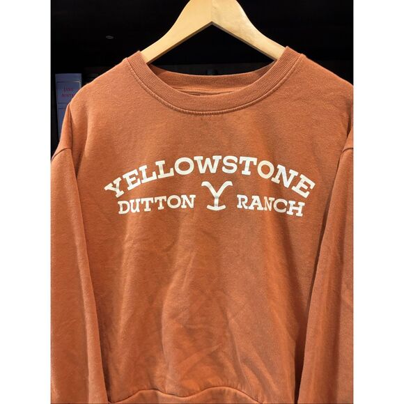 Yellowstone Dutton Ranch Sweatshirt Pullover Crewneck Rust Western Graphic XL - Picture 3 of 5